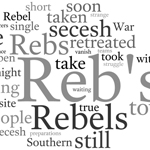 A word cloud showing the most frequent words relating to the Confederate Army.
